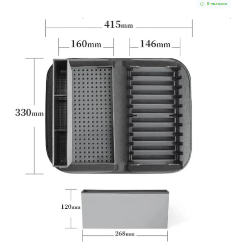 Складна сушарка для посуду 41,5 x 33 x 13,5 см з піддоном і мікрофібровим килимком - мініатюра 4