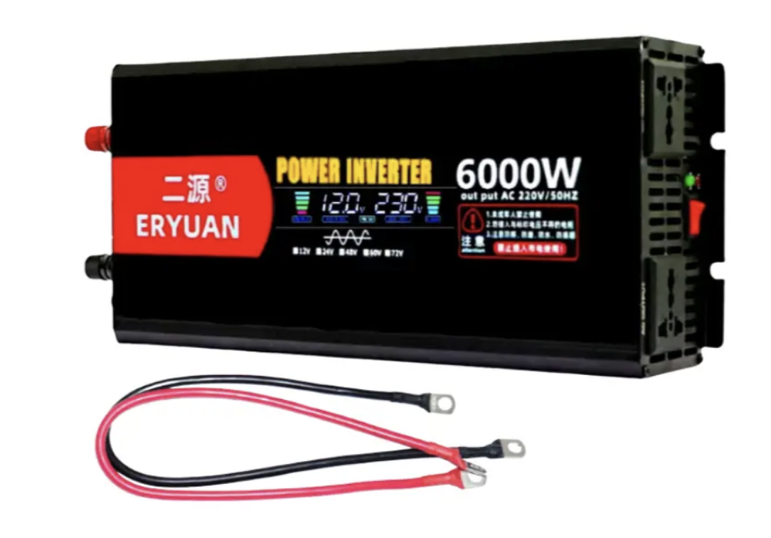 Інвертор Eryone 12V-220V 6000W з чистою синусоїдою для дому й техніки - мініатюра 3