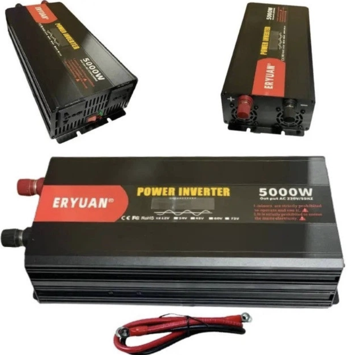 Інвертор Eryuan 12V-220V 5000W з чистою синусоїдою і LCD-вольтметром - мініатюра 3