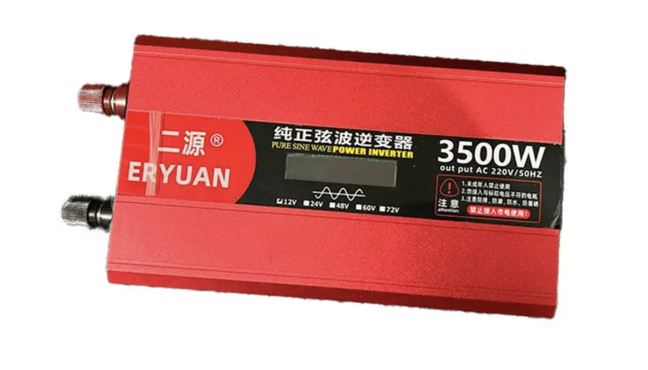 Інвертор ERYUAN 12V-220V 3500W з чистим синусом і LCD - мініатюра 4