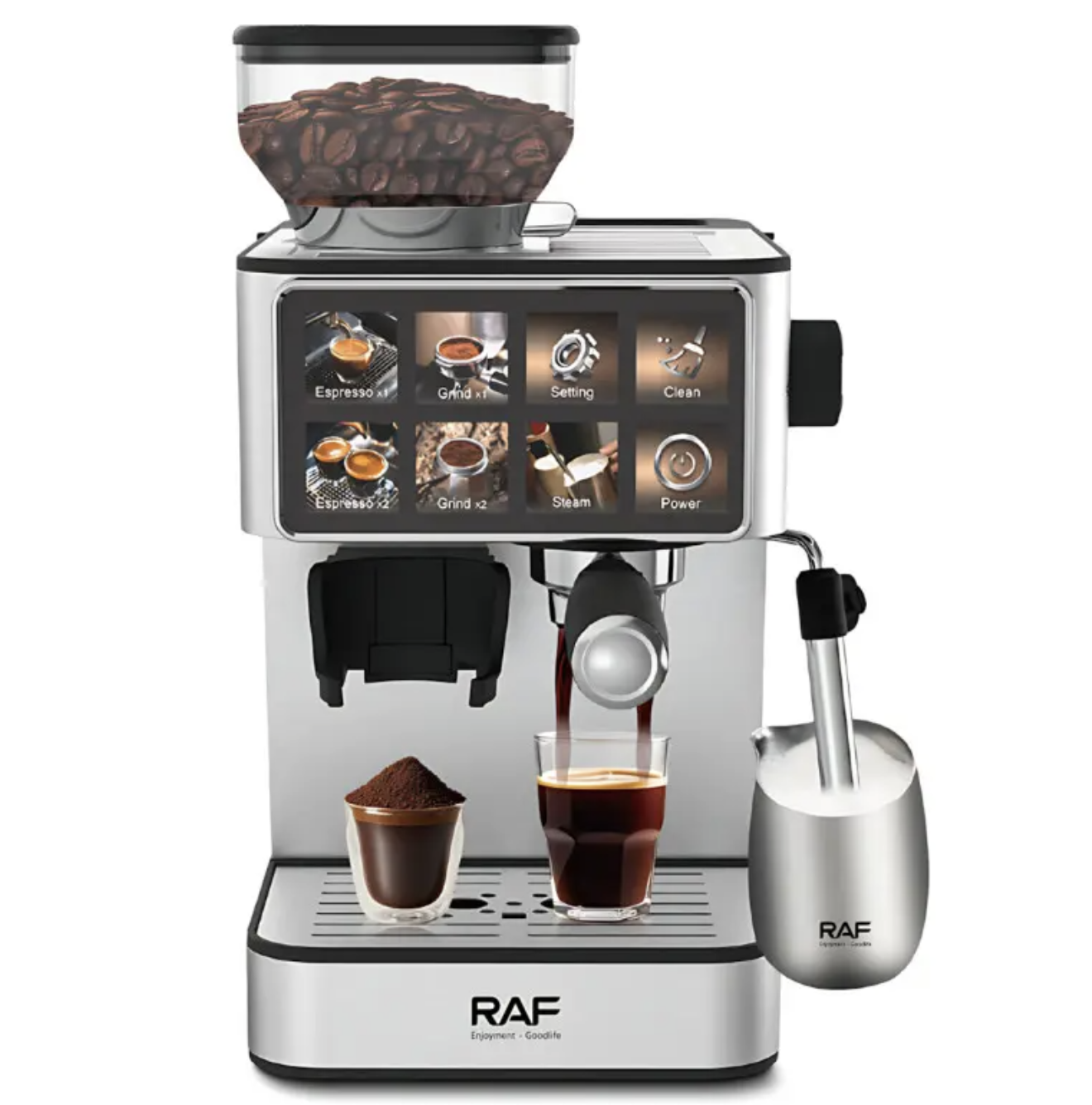 Кавомашина RAF R.0206 2 в 1 з кавомолкою і капучинатором - мініатюра 4