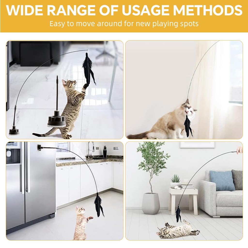 Іграшка-дражнилка для котів 5645 на присосці з пір'ям - мініатюра 4