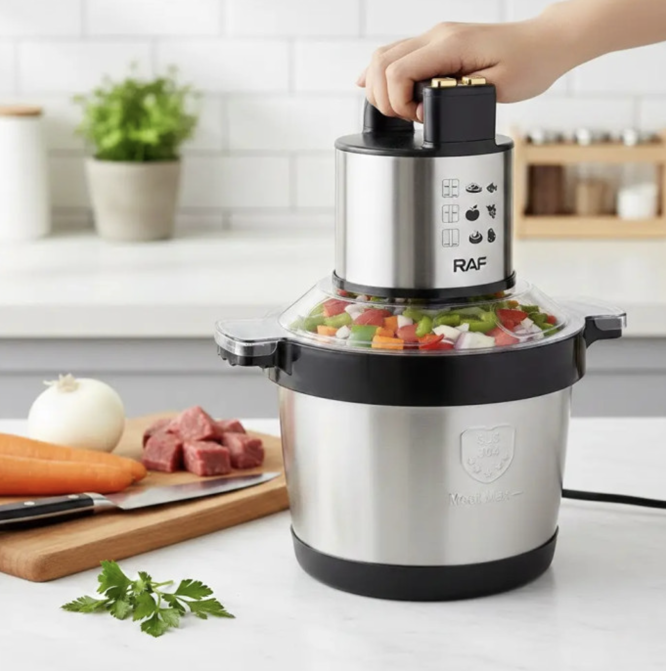 Кухонний комбайн RAF R.7735 6 л з металевою чашею та 4 ножами - мініатюра 3