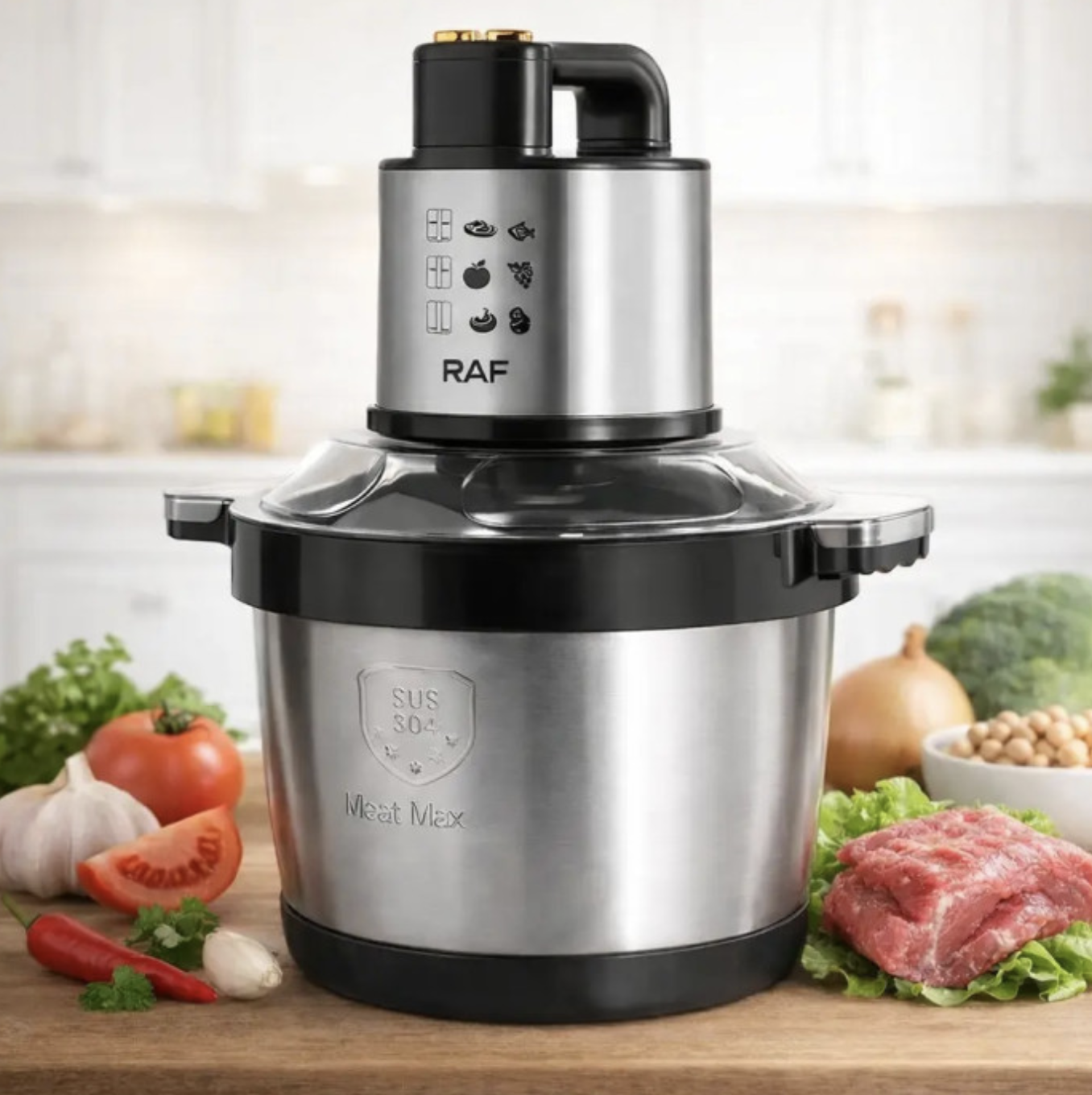 Кухонний комбайн RAF R.7735 6 л з металевою чашею та 4 ножами - мініатюра 5