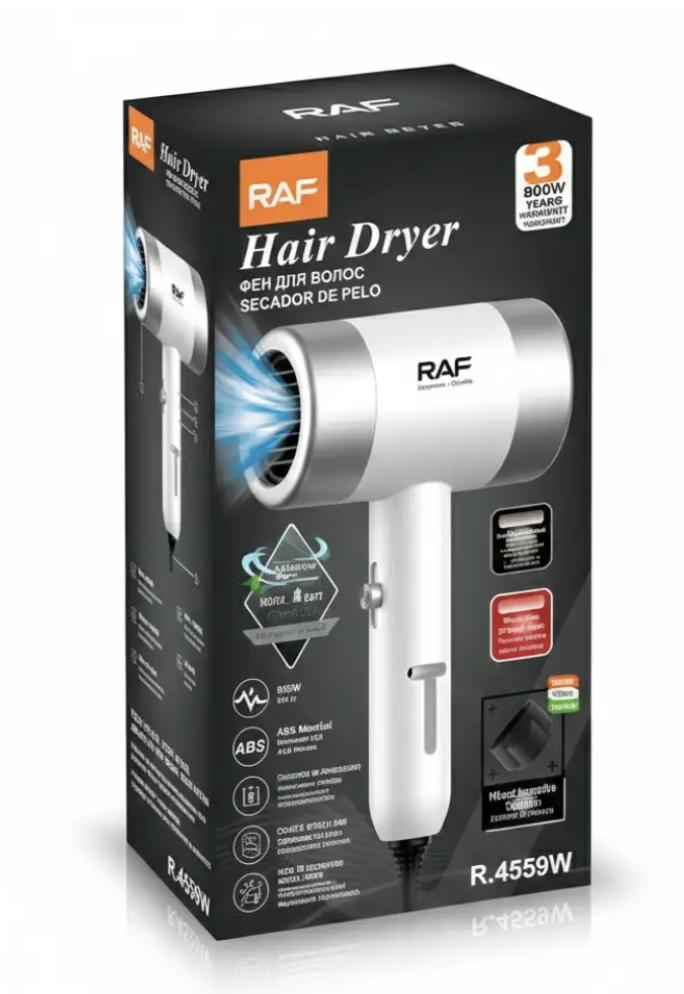 Фен RAF R-4559 800 Вт для щоденної сушки та укладки волосся - мініатюра 8
