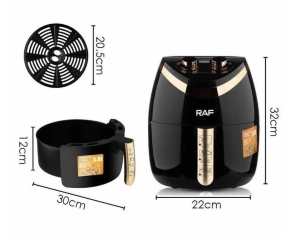 Аерофритюрниця RAF R.5232B 5.8 л для здорового приготування без олії - мініатюра 4