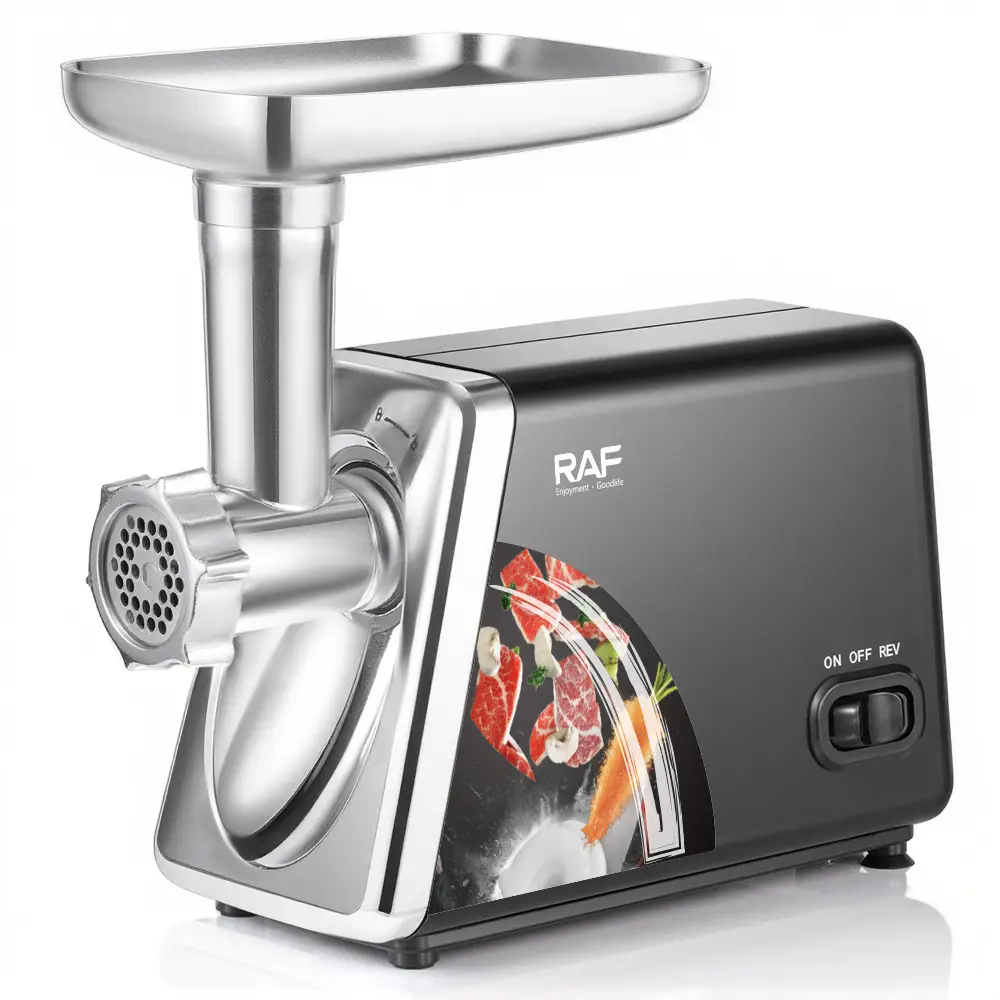 Електрична м'ясорубка RAF R.3383 із захистом від перегріву 2500 Вт ∙ Електрична м'ясорубка RAF R.3383 з насадками