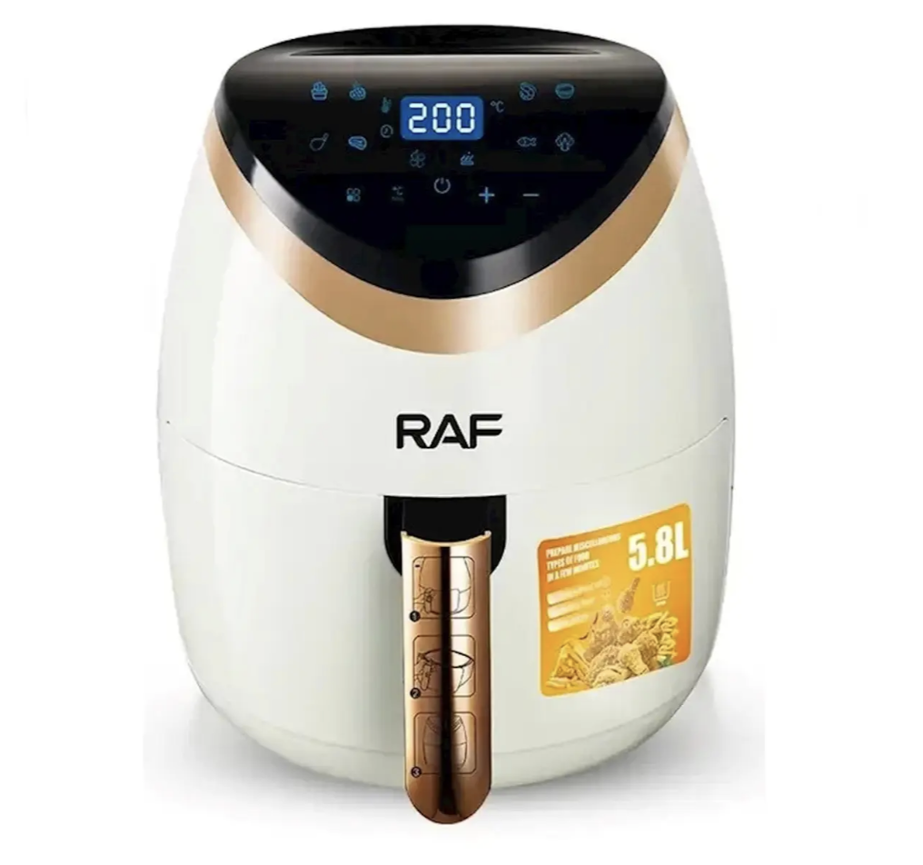 Електрична фритюрниця RAF R.5234W, 5,8 л ∙ Аеро-фритюрниця без олії RAF R.5234W — здорове та зручне приготування їжі