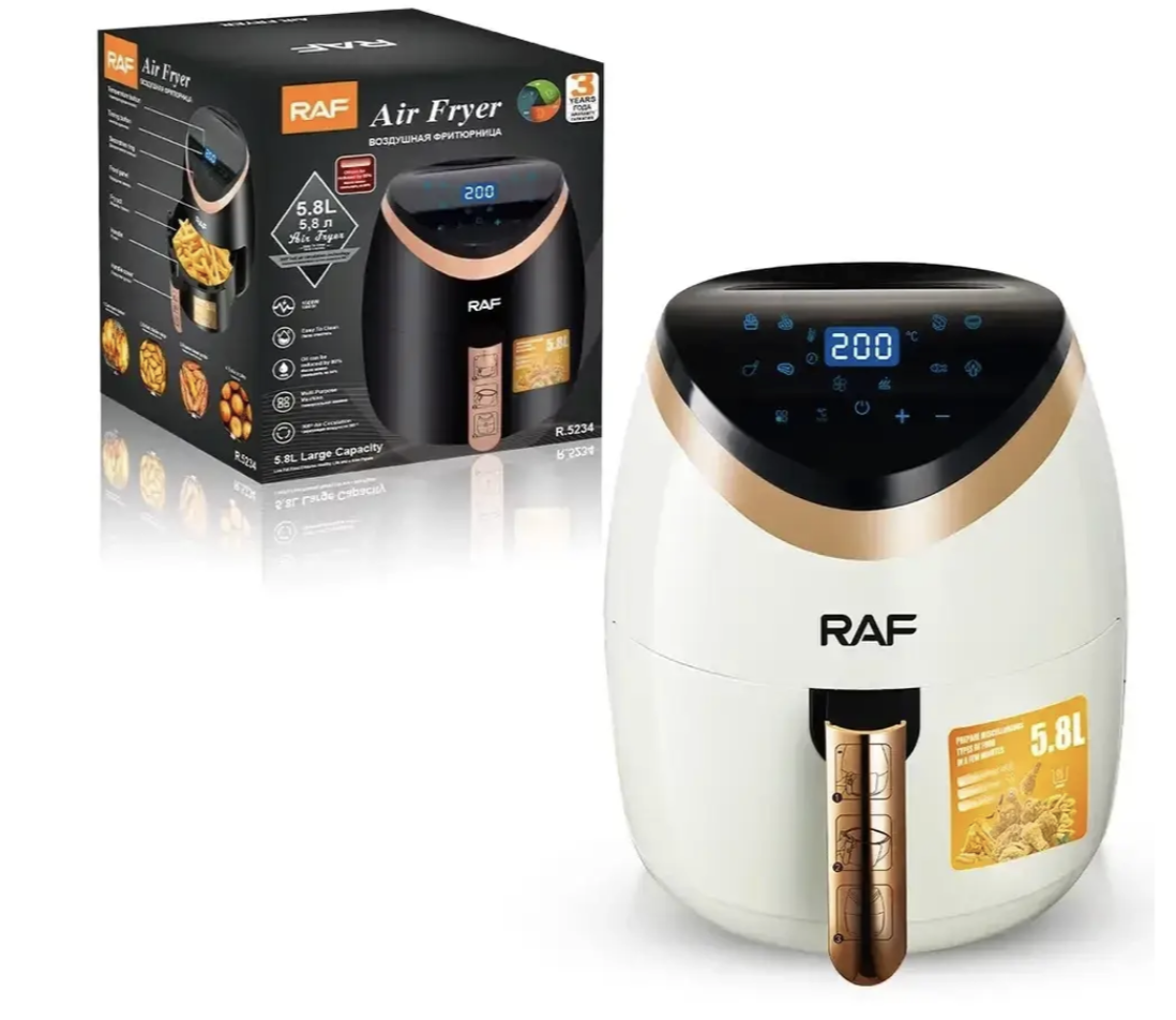 Аерофритюрниця RAF R.5234W 5.8 л для приготування без олії - мініатюра 6