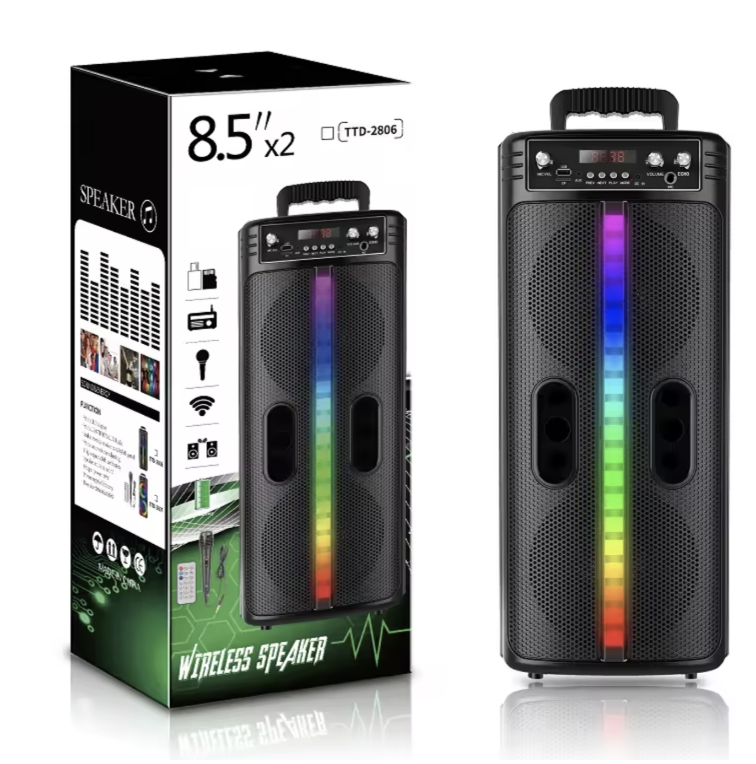 Портативна колонка TTD-2806 з Bluetooth, RGB і мікрофоном для вечірок - мініатюра 6