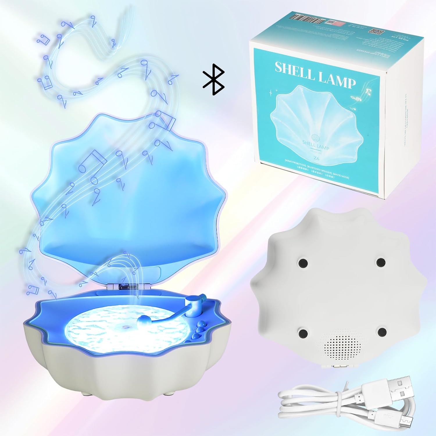 Нічник-колонка Мушля з Bluetooth для затишку та м'якого світла - мініатюра 2