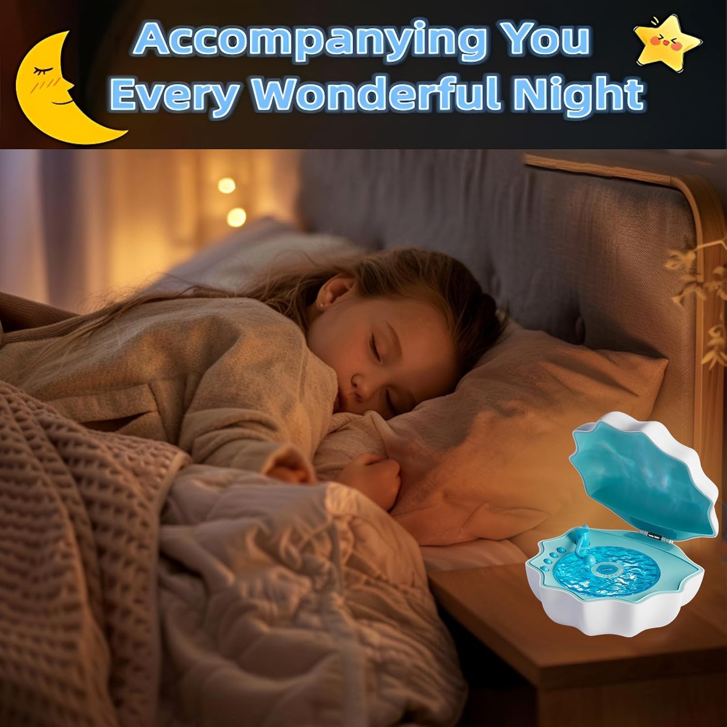 Нічник-колонка Мушля з Bluetooth для затишку та м'якого світла - мініатюра 3