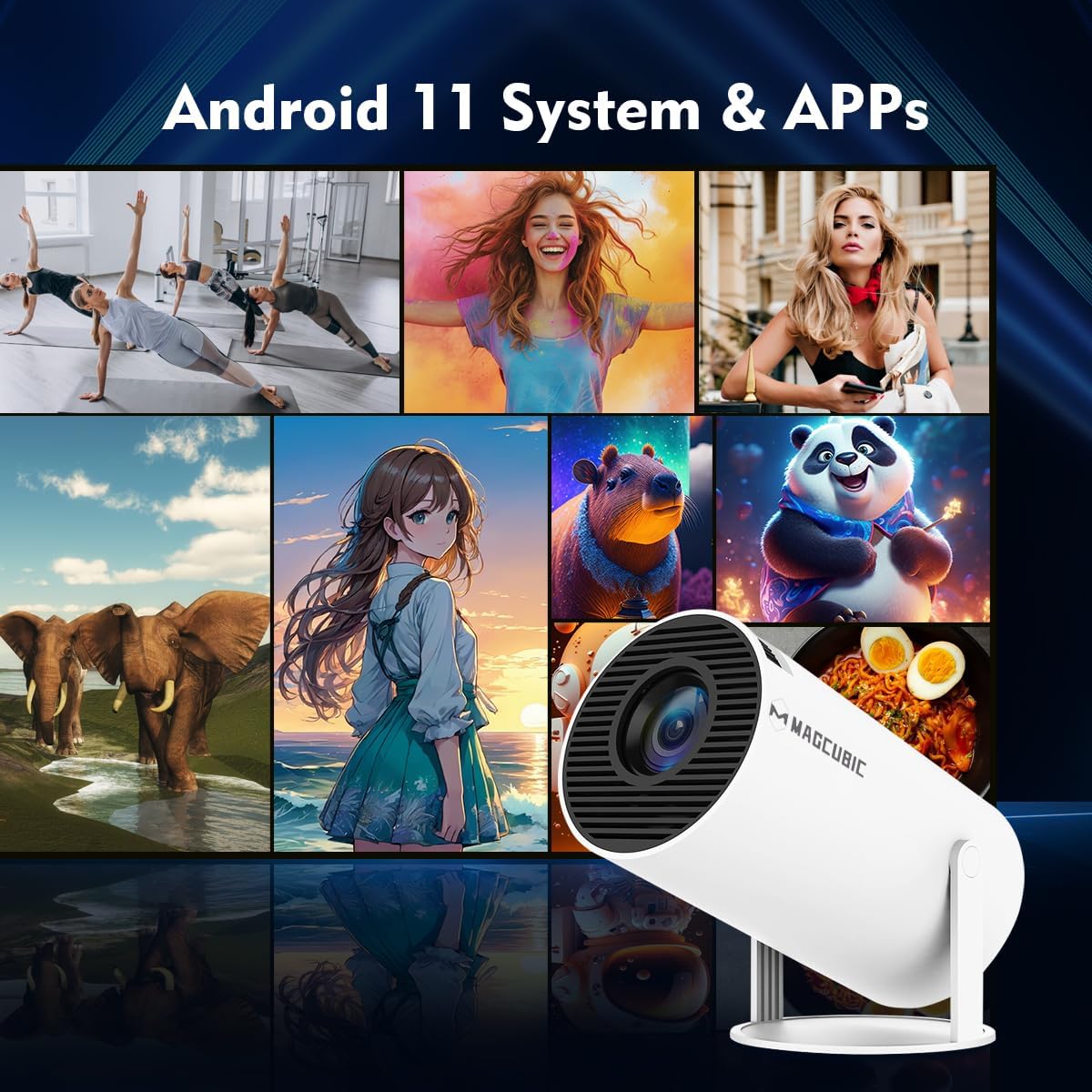 Смарт-проєктор HY300 PRO з Android TV 11.0, підтримкою 4K, WiFi 6 та Bluetooth 5.0 - мініатюра 2