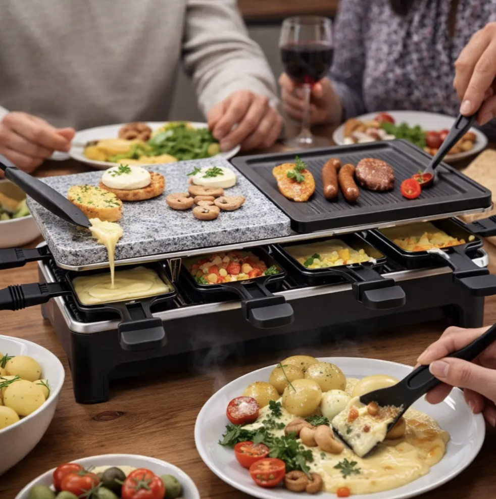 Раклетниця-гриль RAF R.5425 з кам'яною плитою та 8 сковорідками - мініатюра 6