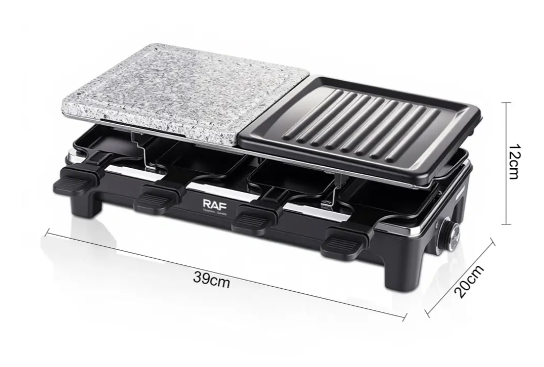 Раклетниця-гриль RAF R.5425 з кам'яною плитою та 8 сковорідками - мініатюра 10