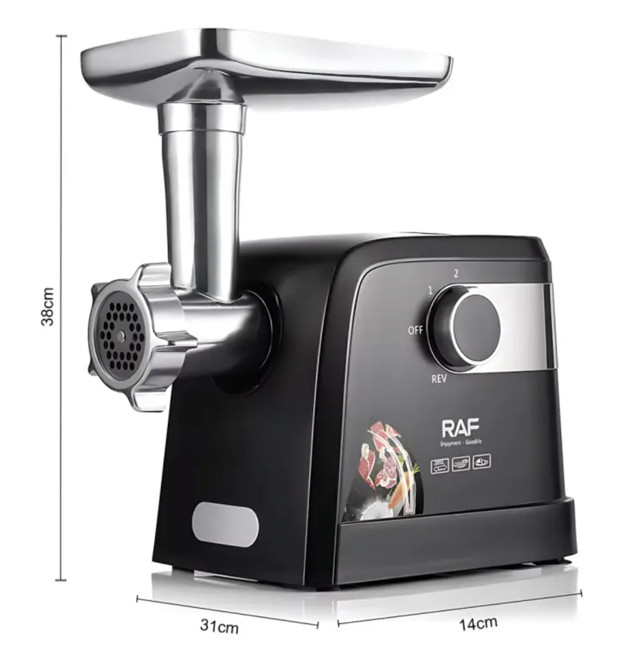 Електрична м'ясорубка RAF R.3362 з реверсом і насадкою для ковбас - мініатюра 4