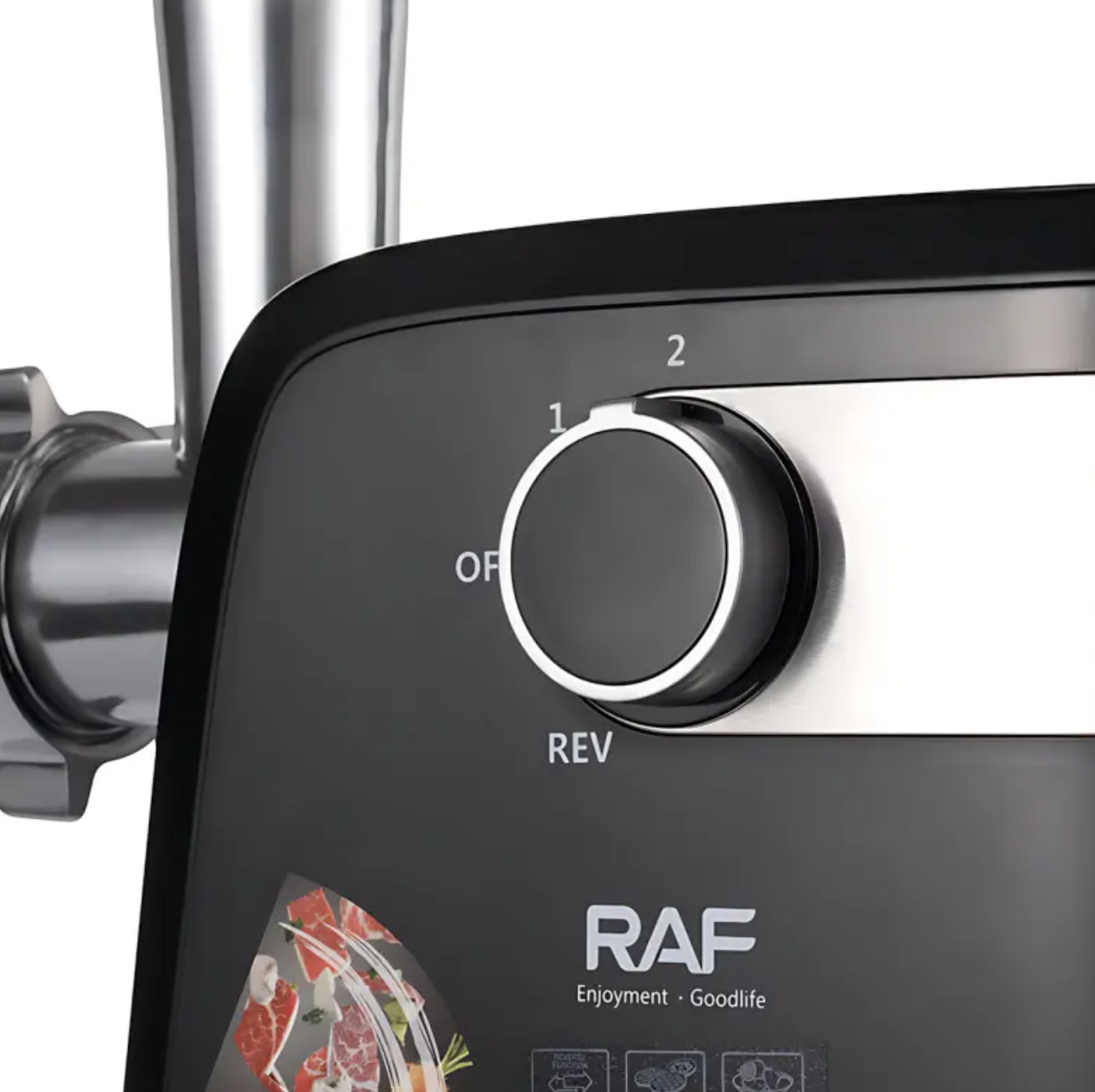 Електрична м'ясорубка RAF R.3362 з реверсом і насадкою для ковбас - мініатюра 6