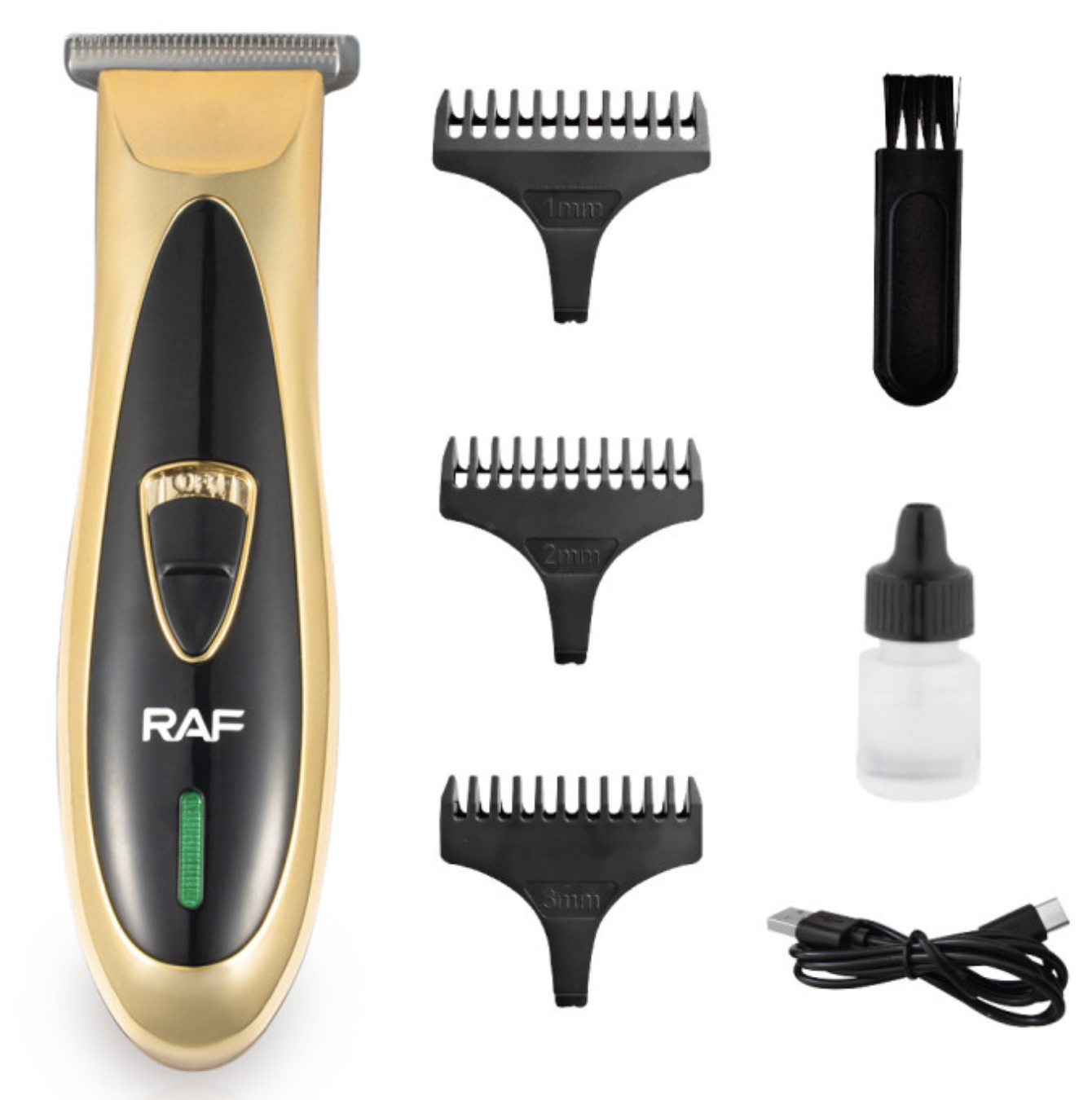Акумуляторна машинка для стрижки + 3 насадки RAF R.4006 у вас вдома ∙ Бездротовий тример RAF R.4006 з USB-зарядкою