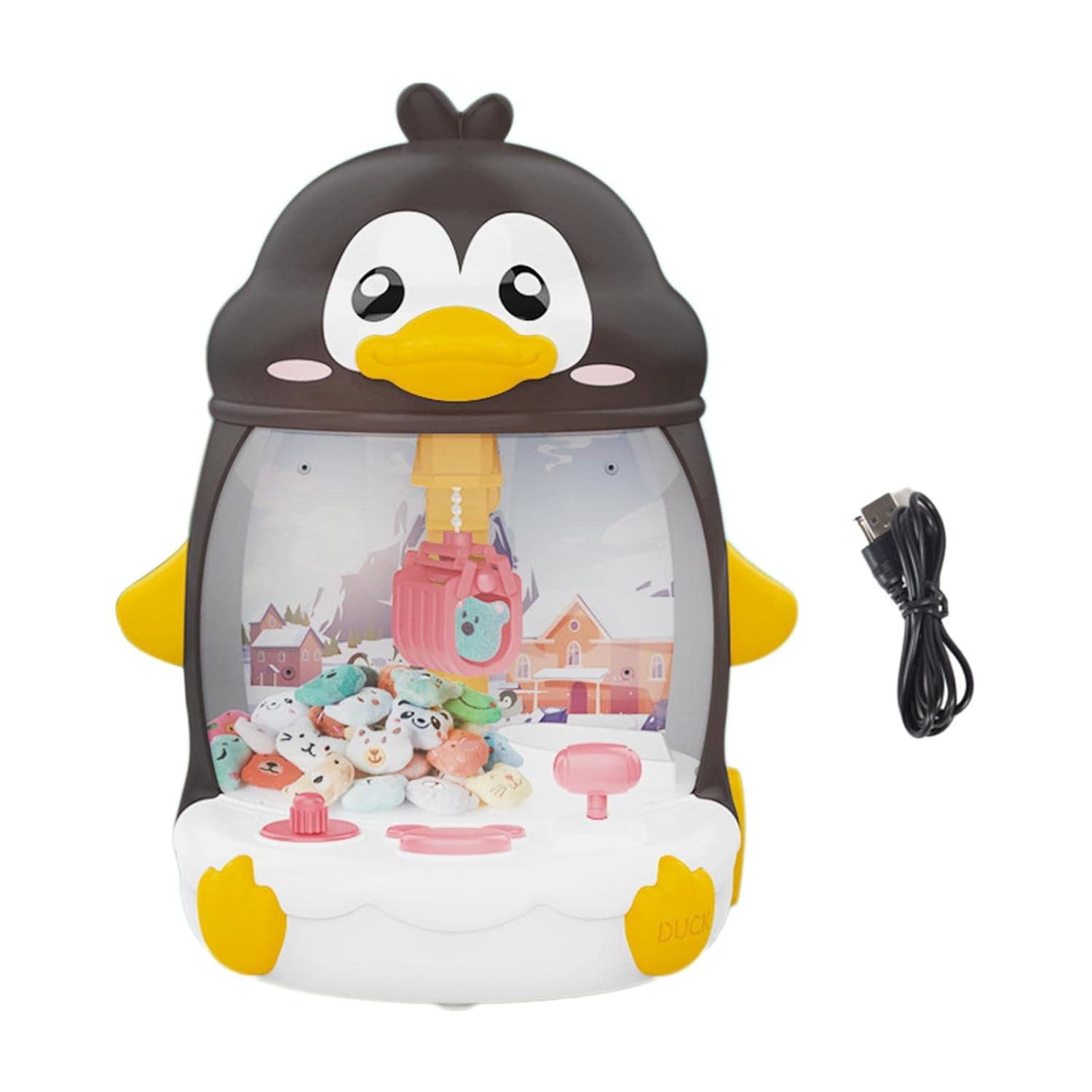 Дитячий ігровий автомат з краном для лову іграшок Пінгвін ∙ Призовий вендинговий автомат з іграшками Пінгвін
