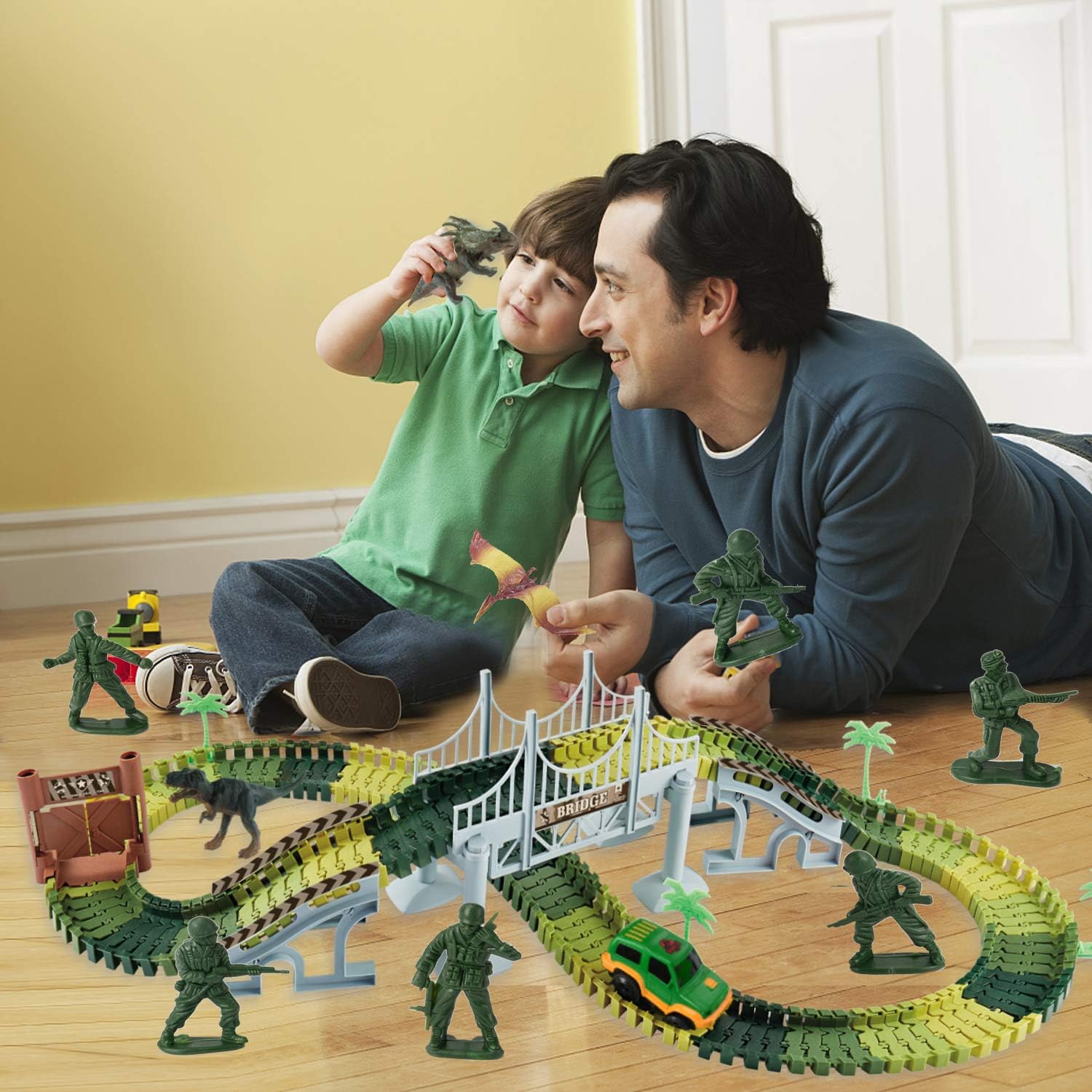 Дитячий автотрек Dinosaur 1906 на 192 деталі з динозаврами - мініатюра 2