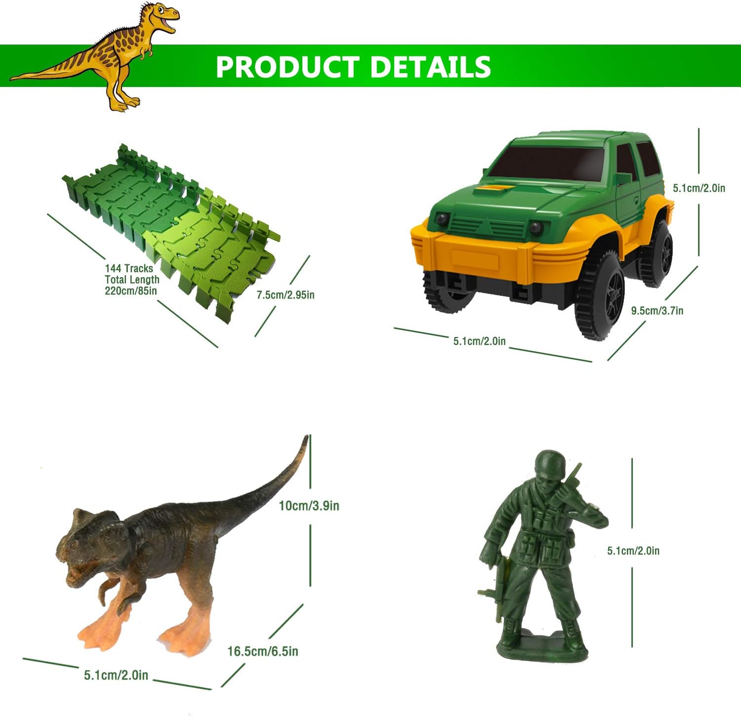 Дитячий автотрек Dinosaur 1906 на 192 деталі з динозаврами - мініатюра 9