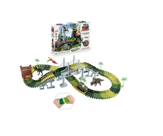 Дитячий автотрек Dinosaur 1906 на 192 деталі з динозаврами - мініатюра 10