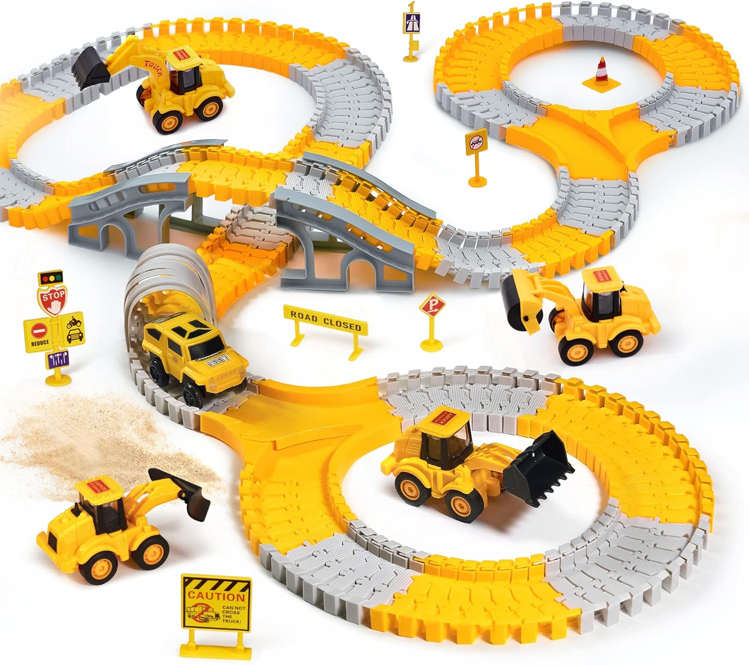 Автомобільний трек City Truck 2032 на 345 деталей ∙ Дитячий автотрек City Truck 2032 з гнучким треком і машинками