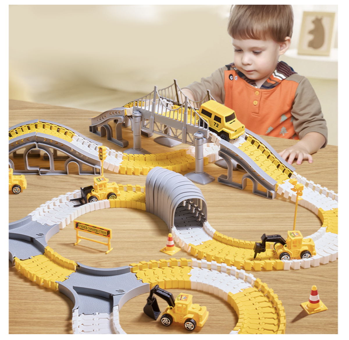Дитячий автотрек City Truck 2031 на 255 деталей з машинками - мініатюра 5