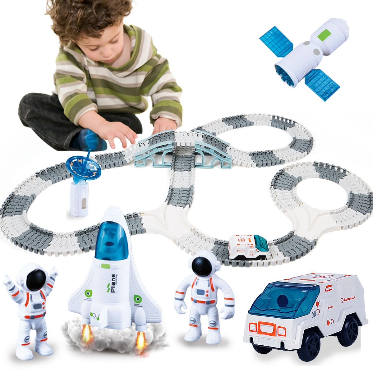 Дитячий автотрек Space Explore на 332 деталей гнучкий трек і космічний апарат ∙ Гоночний трек Space Explore на 332 деталей