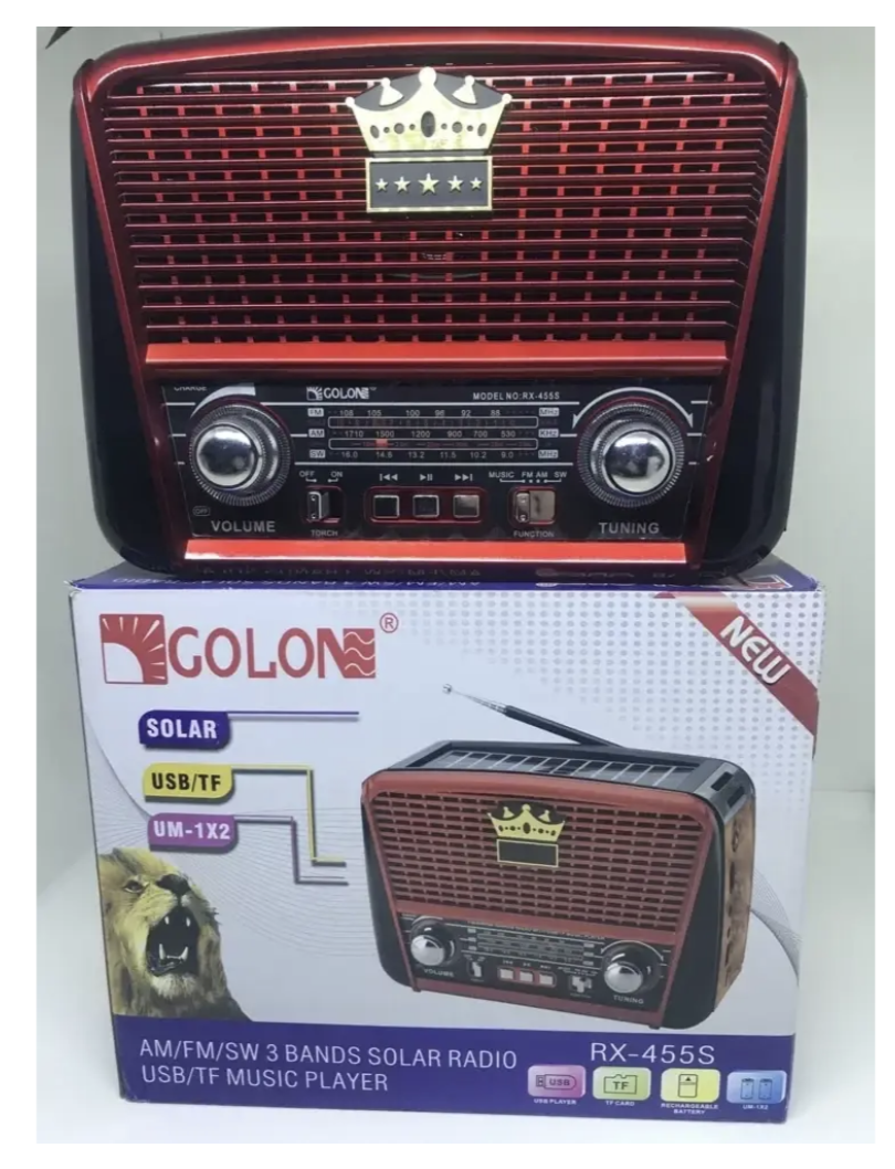 Радіоприймач GOLON RX-BT455S Solar USB з ліхтариком - мініатюра 5