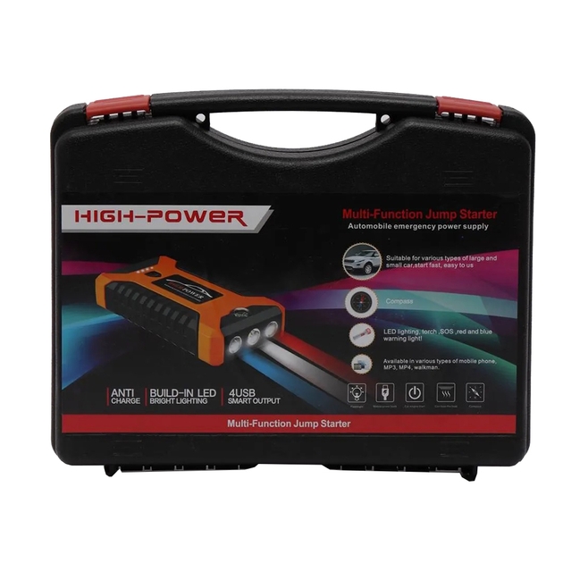 Пускозарядний пристрій червоний JUMP STARTER JX27 WITH PUMP 99800 мАг - мініатюра 5