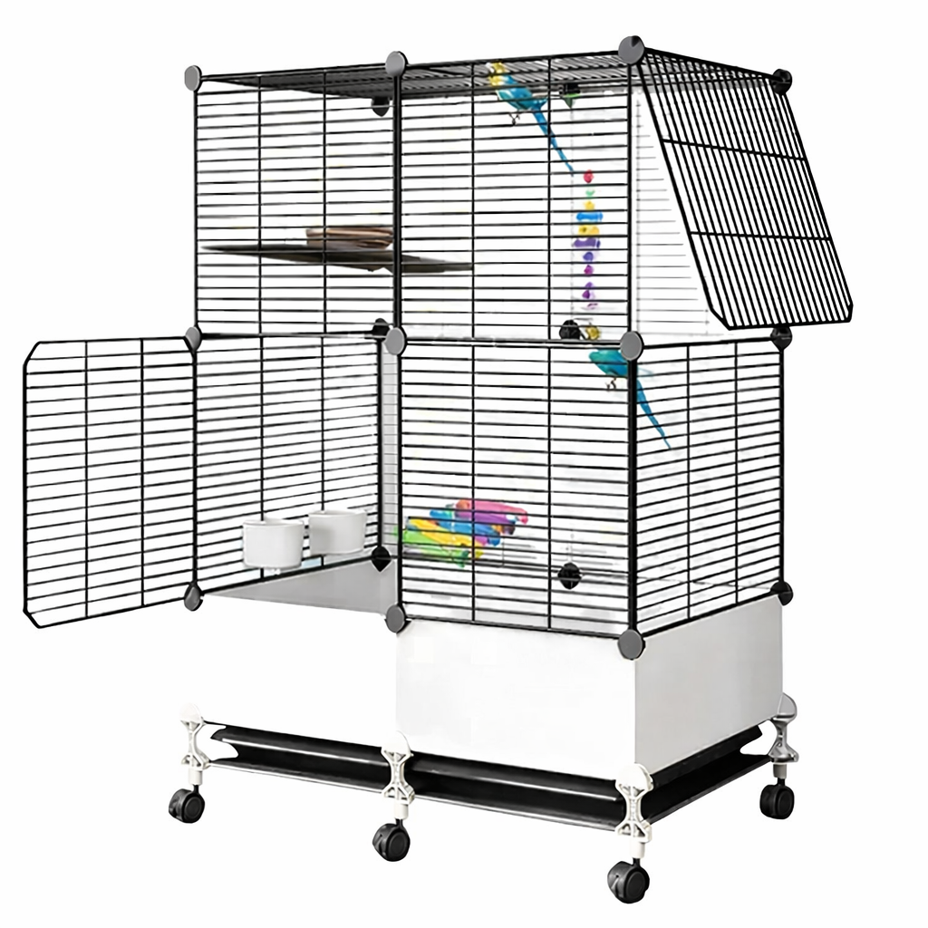 Клітина для птахів KP-84 металева пересувна для папуг та канарок ∙ Простора металева пересувна клітина KP-84 для птахів