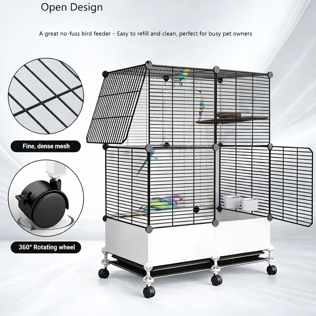 Металева клітка для птахів KP-84 на колесах - мініатюра 4