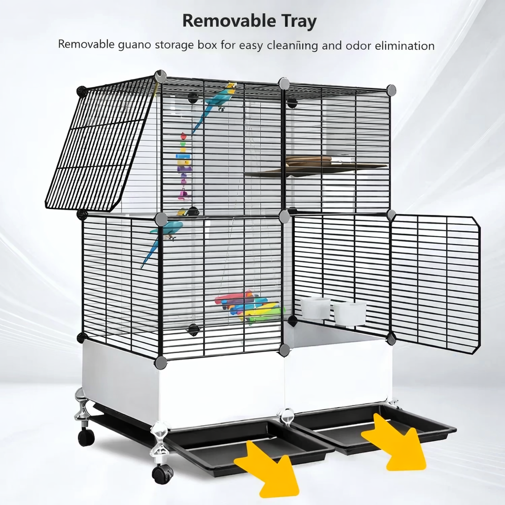 Металева клітка для птахів KP-84 на колесах - мініатюра 7
