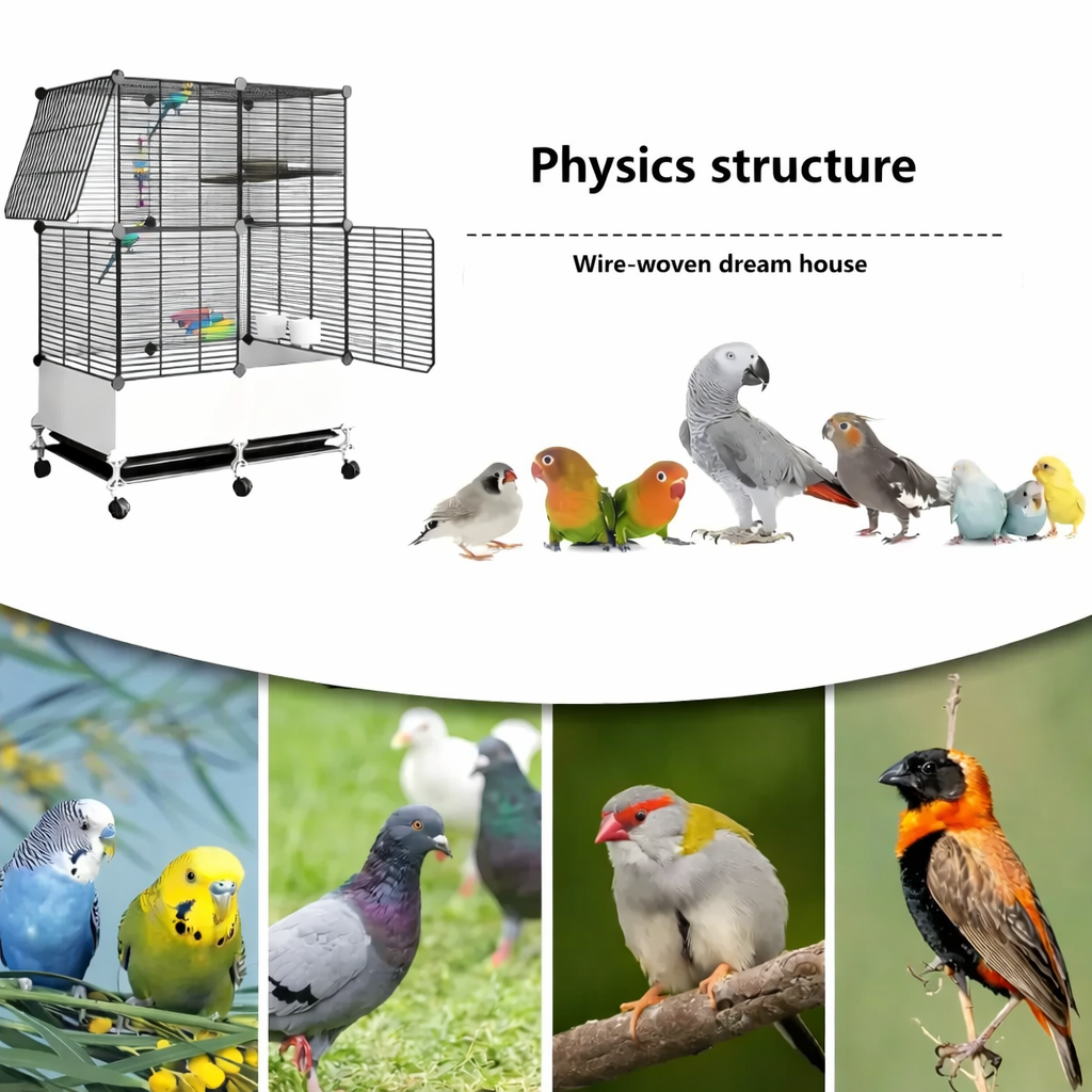 Металева клітка для птахів KP-84 на колесах - мініатюра 10