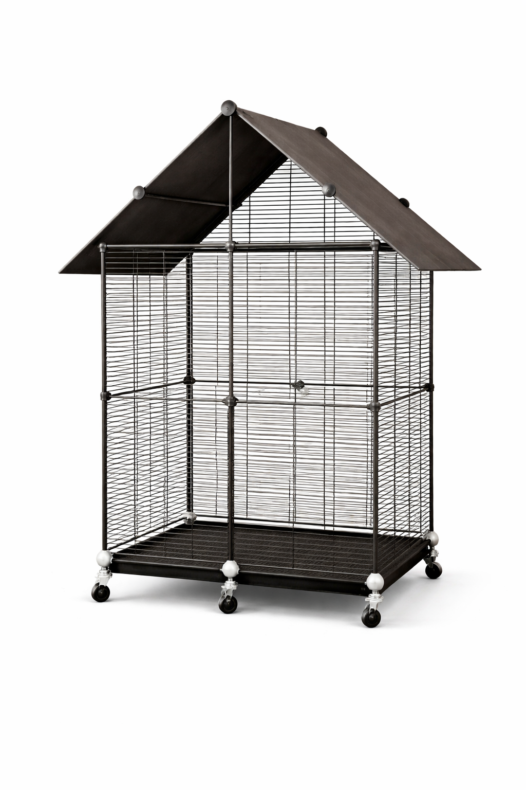 Клітка для птахів KP-83 Будиночок з дерев'яними іграшками - мініатюра 2