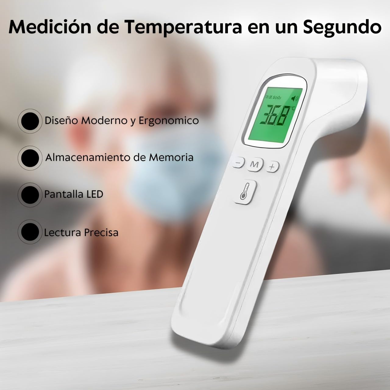 Безконтактний інфрачервоний термометр HG02 з пам'яттю на 20 вимірювань - мініатюра 7