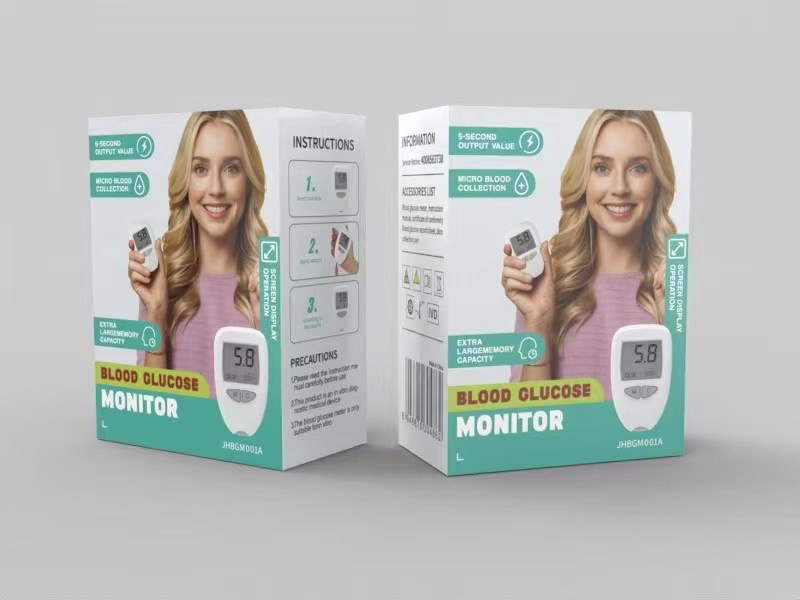Глюкометр JHBGM001A з 50 тест-смужками та ланцетами для домашнього контролю цукру - мініатюра 4