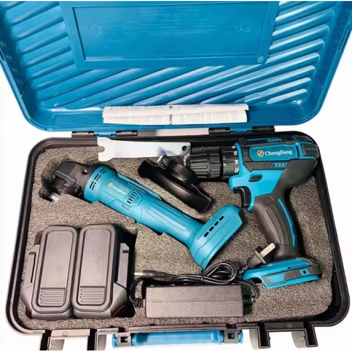 Набір інструментів 2 в 1: акумуляторна болгарка 24V та шуруповерт 12V у кейсі - мініатюра 3