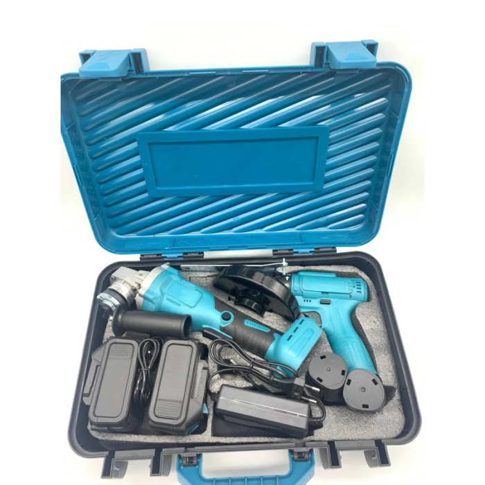 Набір інструментів 2 в 1: акумуляторна болгарка 24V та шуруповерт 12V у кейсі - мініатюра 8