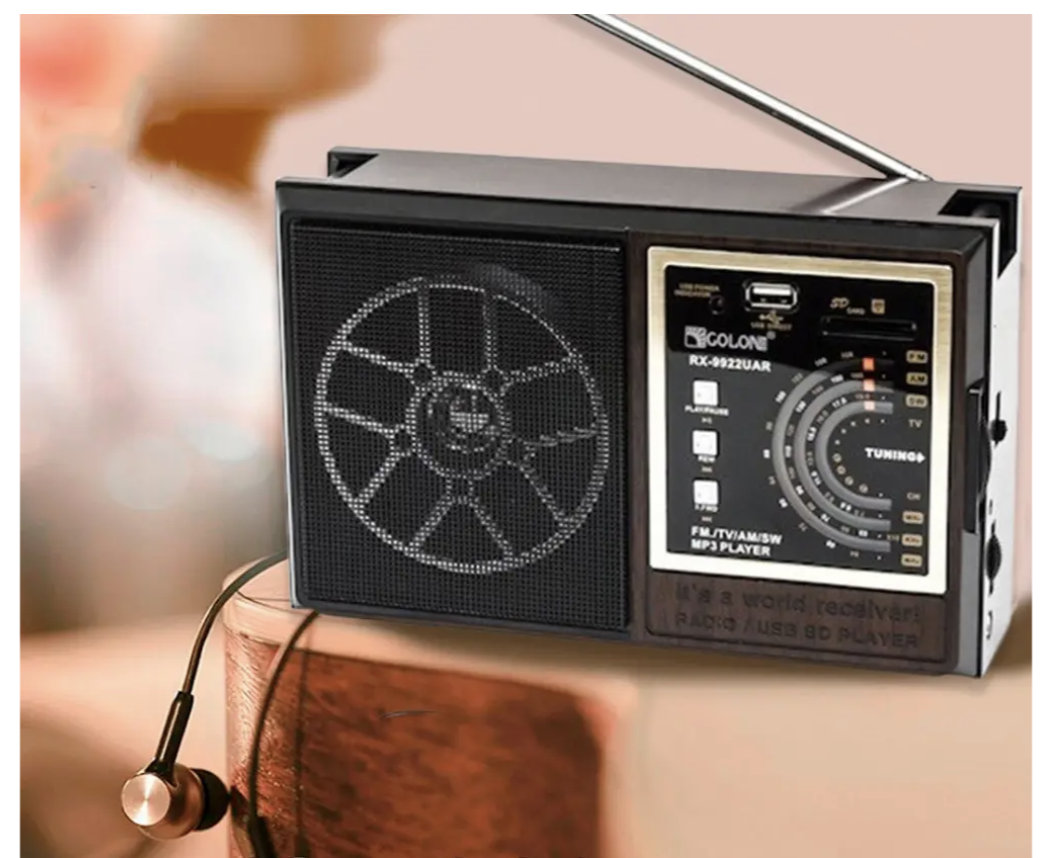 Радіоприймач GOLON RX-98 з USB, SD і акумулятором для дому, подорожей і природи - мініатюра 4