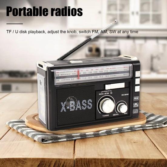 Радіоприймач GOLON RX-382 з USB, SD і LED-ліхтариком для дому, дачі та відключень світла - мініатюра 3