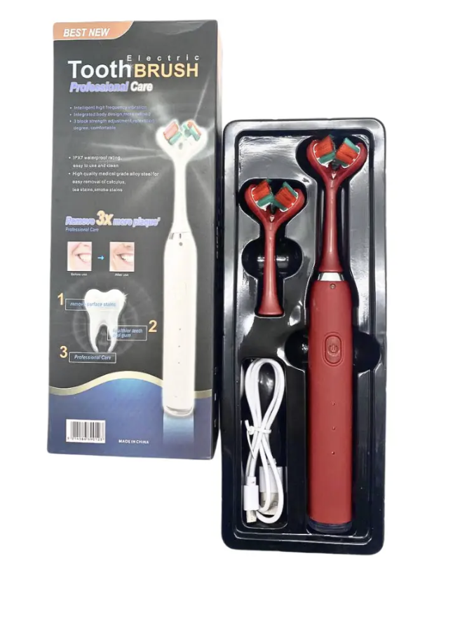 Акумуляторна зубна щітка Electric Toothbrush Best New з подвійною головкою ∙ Ефективна зубна щітка Electric Toothbrush