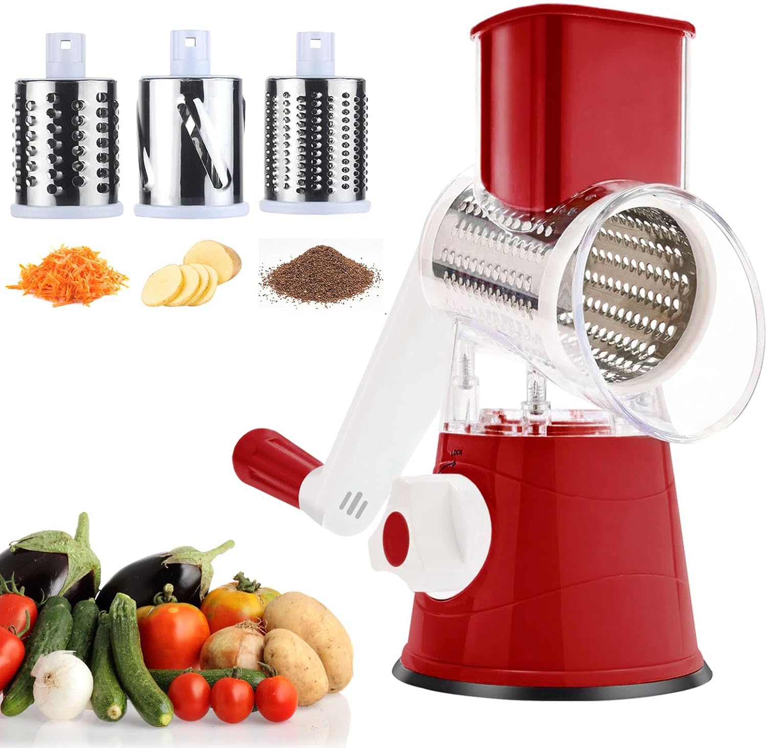 Овочерізка Tabletop Drum Grater Kitchen Master MINI 806 для кухні ∙ Компактна механічна терка Master MINI 806