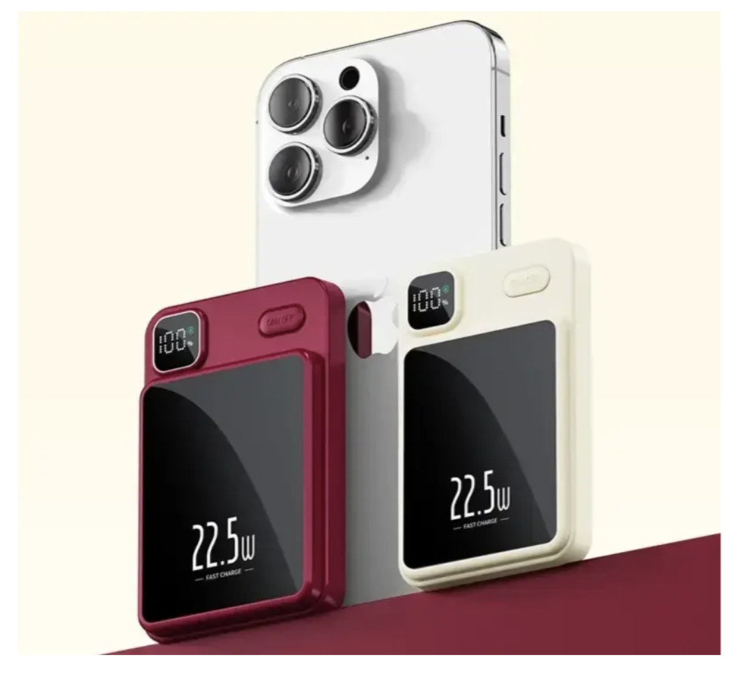 Magnetic Power Bank 90000 mAh 22.5W з бездротовою зарядкою і магнітним кріпленням - мініатюра 2