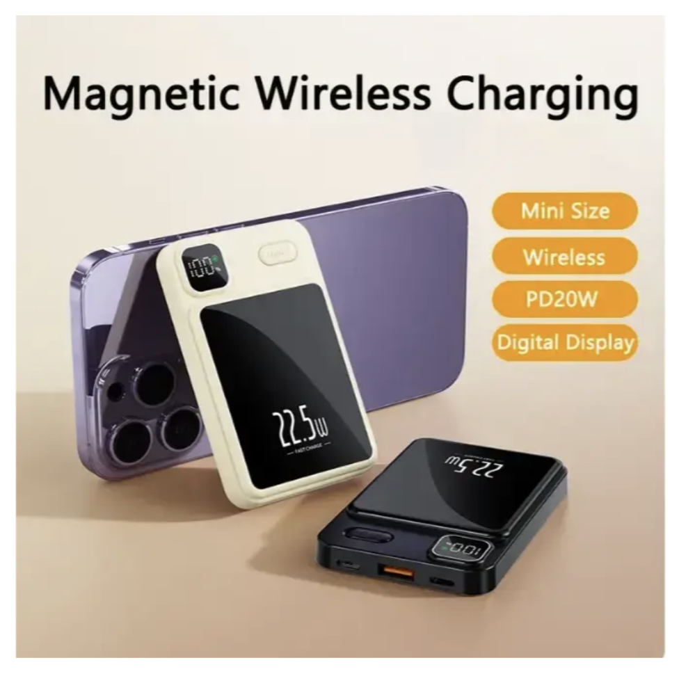 Magnetic Power Bank 90000 mAh 22.5W з бездротовою зарядкою і магнітним кріпленням - мініатюра 3
