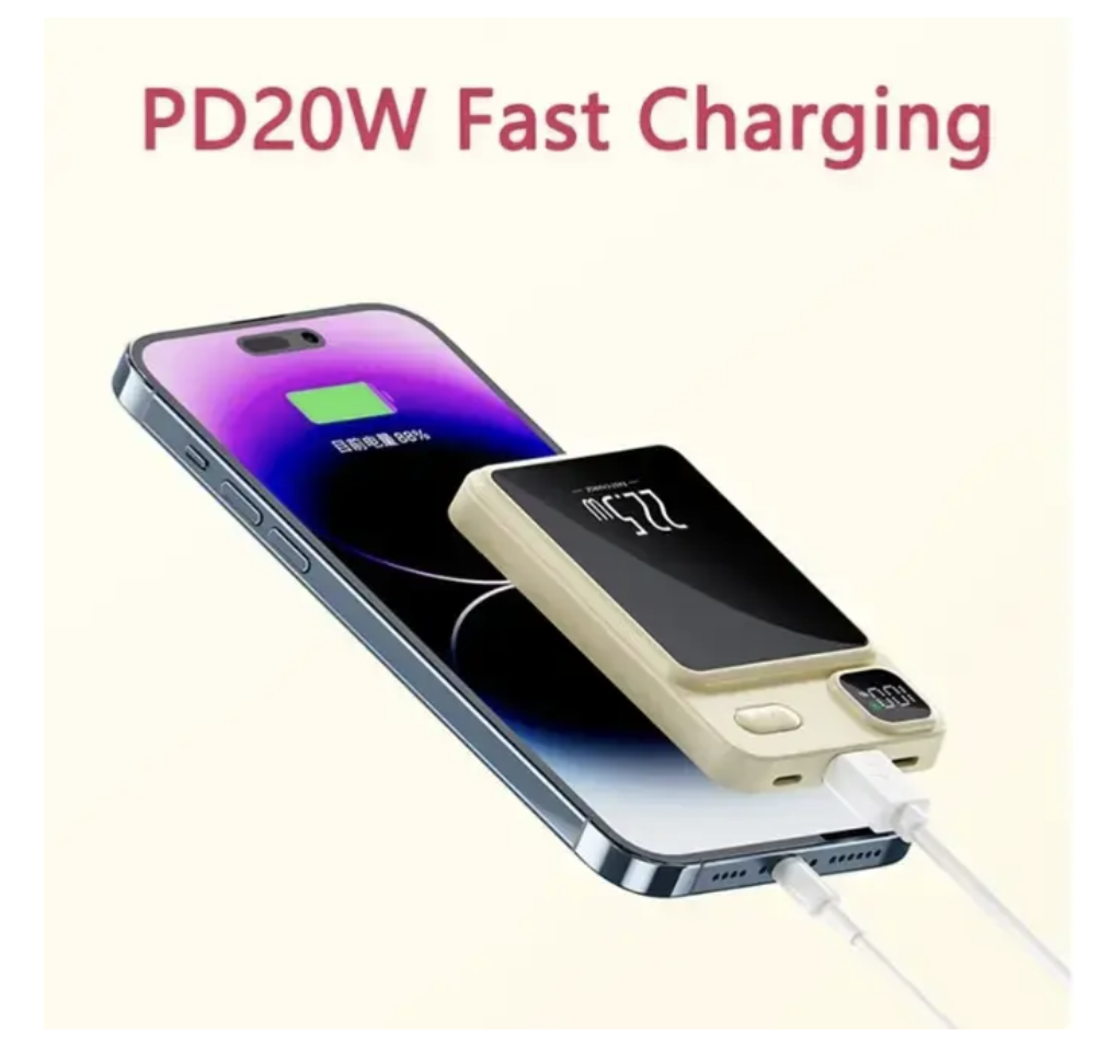 Magnetic Power Bank 90000 mAh 22.5W з бездротовою зарядкою і магнітним кріпленням - мініатюра 4