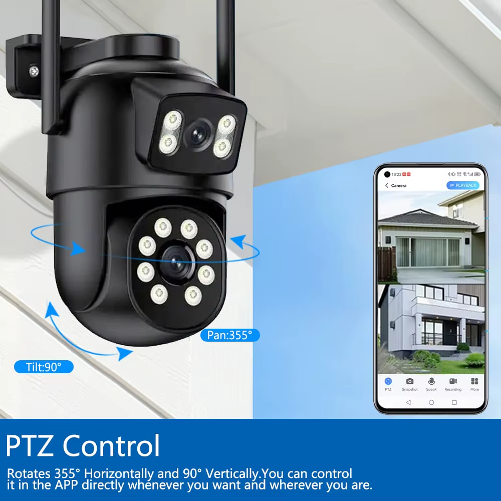 Wi-Fi камера Smart 360 з двома лінзами, нічним баченням і контролем через додаток - мініатюра 6