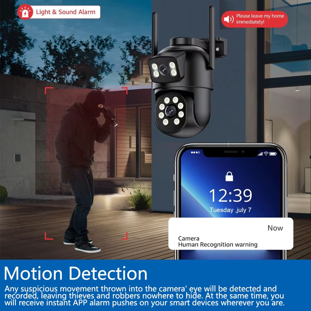 Wi-Fi камера Smart 360 з двома лінзами, нічним баченням і контролем через додаток - мініатюра 9
