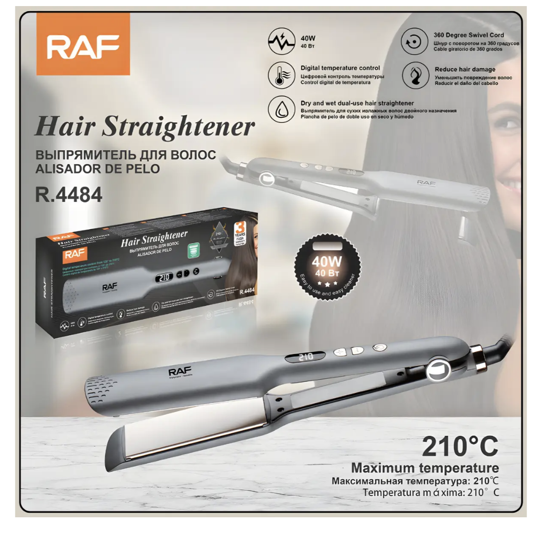 Випрямляч RAF R.4484 з керамічними пластинами і цифровим контролем температури - мініатюра 8